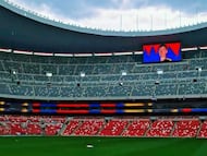 Atención al diseño interno de las pantallas del estadio para partidos del América