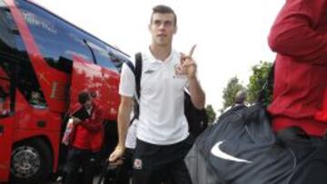 Bale, ayer llegando a Cardiff.