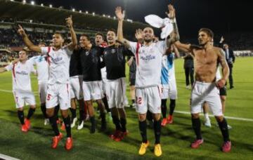 Los jugadores del Sevilla celebraron el pase a la final.