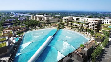 Piscina de olas de Atlantic Park, el complejo de Pharrell Williams en Virginia Beach (Virginia, EEUU).