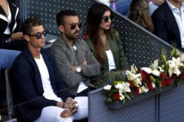 Cristiano Ronaldo and pals enjoying the tennis as Rafa Nadal booked his place in the Mutua Madrid Open final.