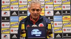 Reinaldo Rueda durante la conferencia de prensa previa al Uruguay vs Colombia.