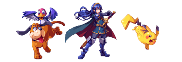 Los personajes de Smash Bros en estilo Pixel Art