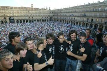Recepci¨®n a los jugadores en el ayuntamiento tras el ascenso a Segunda.