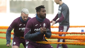 Anguissa, durante un entrenamiento con el Villarreal. 