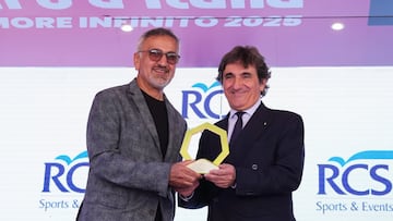 Urbano Cairo, presidente de RCS Sport, junto a Aref Hamad Al Awani, Secretario General del Consejo de Deportes de Abu Dabi.