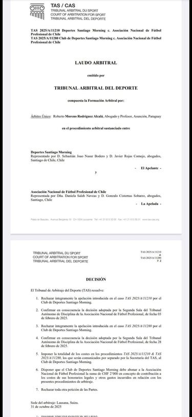 El fútbol chileno tiene a su primer equipo descendido: resolución final