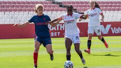 Laia Aleixandri y Tony Payne, en el partido entre el Atl&eacute;tico y el Sevila.