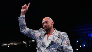 Tyson Fury en el combate entre Joe Joyce y Joseph Parker por el título interino del peso pesado.