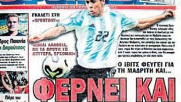 Galletti, portada en la prensa deportiva griega