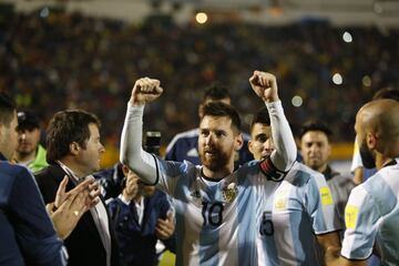 Messi celebró la clasificación de Argentina para el Mundial.