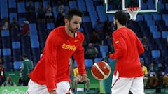 JJOO60. R&Iacute;O DE JANEIRO (BRASIL), 19/08/16.- El jugador de la selecci&oacute;n espa&ntilde;ola de baloncesto Ricky Rubio en la sesi&oacute;n de calentamiento previa al partido contra Estados Unidos hoy, viernes 19 de agosto de 2016, en los Juegos Ol&iacute;mpicos R&iacute;o 2016 en R&iacute;o de Janeiro. EFE/Elvira Urquijo A.