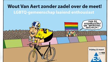 Cartel de la E3 Saxo Classic sobre el incidente de Wout Van Aert en la Copa del Mundo de Ciclocross de Benidorm que ha indignado a la comunidad LGTBIQ+ y al mundo del ciclismo