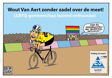 Cartel de la E3 Saxo Classic sobre el incidente de Wout Van Aert en la Copa del Mundo de Ciclocross de Benidorm que ha indignado a la comunidad LGTBIQ+ y al mundo del ciclismo