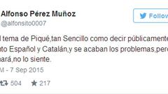 El twit de Alfonso P&eacute;rez