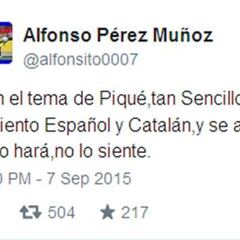 Alfonso Pérez insinúa que Piqué no se siente español