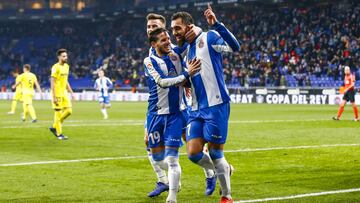 Borja Iglesias celebra su gol ante el Villarreal