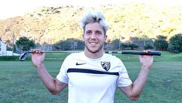 El jugador del Málaga Sergio Gontán "Keko" atiende a AS.