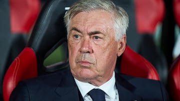 Ancelotti, durante el Mallorca-Real Madrid.