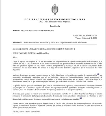 Apuntan al Kun Agüero por instigación a la violencia