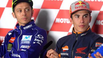 Márquez y Rossi en Valencia.