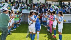 Pasillo de las jugadoras del Pozoalbense al Alhama por ser campe&oacute;n del Grupo Sur de Reto Iberdrola.