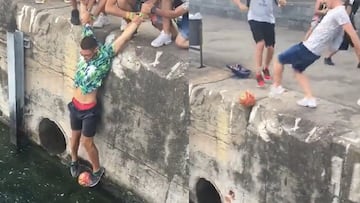 Rescatan de una manera creativa un balón en un río y el video se hace viral