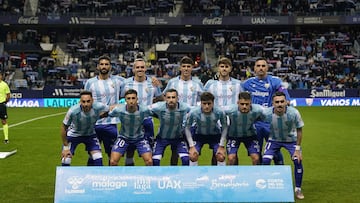 El once del Málaga ante el Mirandés.