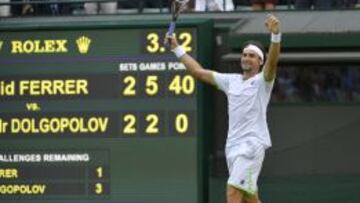 David Ferrer, tras superar ayer a Dolgopolov.