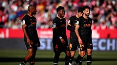 GIRONA, SPAIN - FEBRUARY 05: Yunus Musah of Valencia CF looks on during the LaLiga Santander match between Girona FC and Valencia CF at Montilivi Stadium on February 05, 2023 in Girona, Spain. (Photo by Eric Alonso/Getty Images)