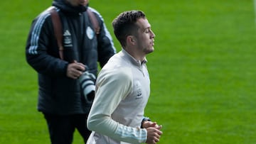 Javier Manquillo durante un entrenamiento con el Celta.