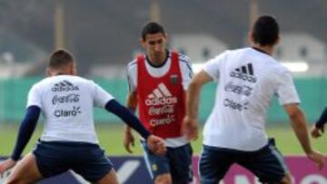 Di María, en el entrenamiento.