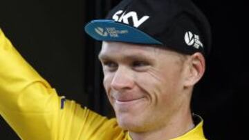  Chris Froome en el podio.