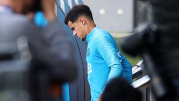 Coutinho, durante un entrenamiento con el Barcelona. 