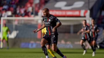 Joao Geraldino of San Luis during the 6th round match between Atletico de San Luis and Queretaro as part of the Liga BBVA MX, Torneo Clausura 2026 at Alfonso Lastras Stadium, on February 14, 2026 in San Luis Potosi, Mexico.