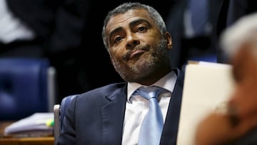 Romario, durante una sesi&oacute;n parlamentaria del Senado Federal de Brasil.