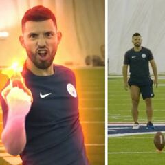 ¿Se equivocó de deporte el Kun? Field goal magistral desde 50 yd