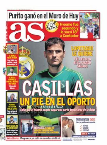 Las portadas de AS de julio