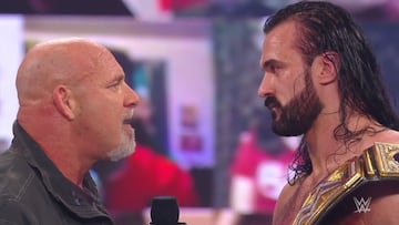 Goldberg reta a Drew McIntyre después de que este último se proclamase campeón mundial de la WWE tras derrotar a Keith Lee en WWE Raw.