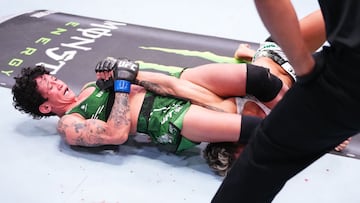 Virna Jandiroba sometiendo a Amanda Lemos en el UFC Vegas 94.