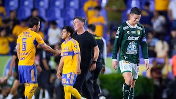 during the 8th round match between Tigres UANL and Leon as part of the Liga BBVA MX, Torneo Apertura 2025 at Universitario Stadium, on September 13, 2025 in Monterrey, Nuevo Leon, Mexico.
