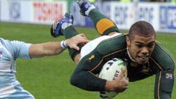 <strong>IMPARABLES.</strong> Bryan Habana consiguió dos ensayos para el equipo africano.