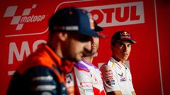 Miller, Zarco y Márquez, en la rueda de prensa de Assen.