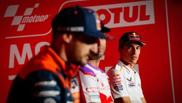 Miller, Zarco y Márquez, en la rueda de prensa de Assen.