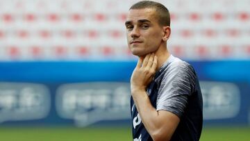 Griezmann, en un entrenamiento con la selecci&oacute;n de Francia.