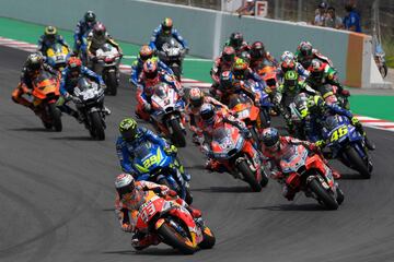 Salida en el circuito de Montmeló en el Gran Premio de Cataluña. 