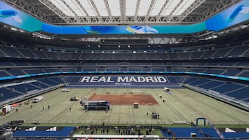 La pista de tierra batida del Santiago Bernabéu.