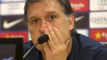 El técnico argentino, durante la rueda de prensa.