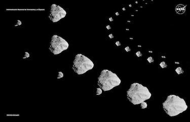 "En su viaje a los nunca antes visitados asteroides troyanos, que comparten con Júpiter su órbita alrededor del Sol, la nave espacial Lucy de la NASA hizo un descubrimiento extraordinario durante un sobrevuelo en el cinturón principal de asteroides: el primer cuerpo celeste, o satélite, binario de contacto que se haya visto nunca orbitando un asteroide más grande. El 1 de noviembre de 2023, durante el encuentro planificado de Lucy con el asteroide Dinkinesh, la nave espacial divisó el satélite del asteroide mayor, que después sería llamado Selam".