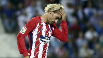 GRA496. LEGANÉS. 30/09/2017.- El delantero francés del Atlético de Madrid Antoine Griezmann durante el partido de la séptima jornada de Liga en Primera División que Leganés y Atlético de Madrid juegan esta noche en el estadio de Butarque, en Leganés. EFE/Mariscal